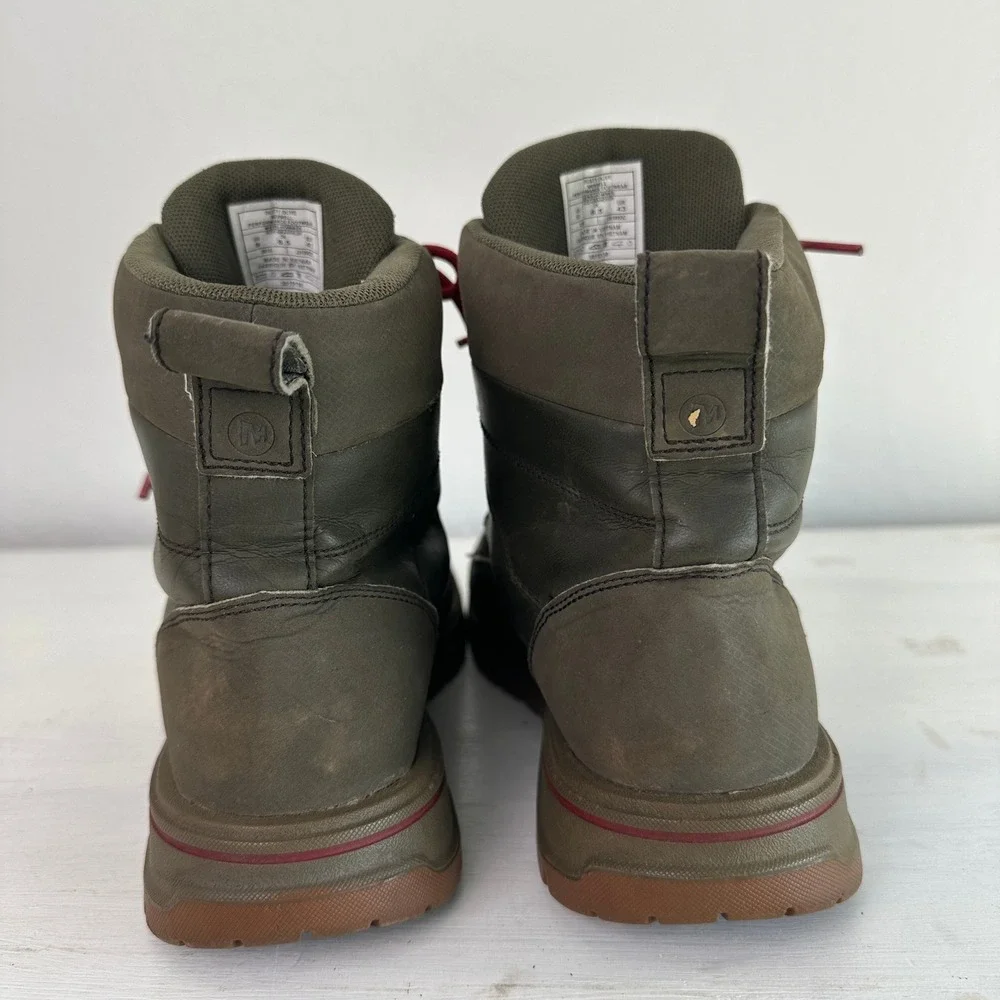 Merrell Hiking Boots Mens 9 J310953C Dusty Olive Leather Lace Up Performance